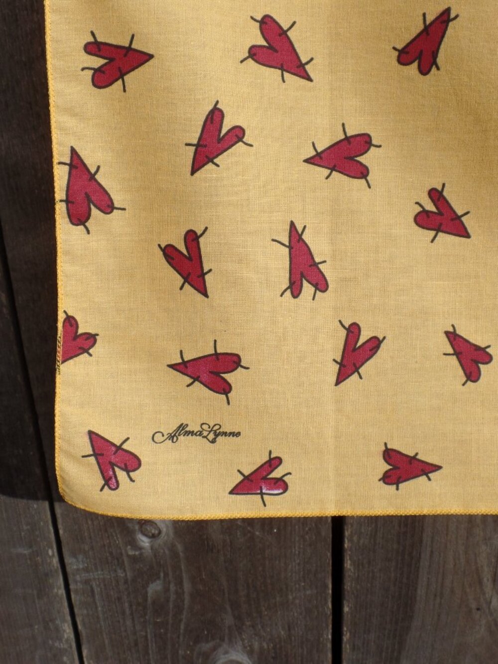 Alma Lynne 1997 Cross Stitch Heart Scarf HAV-A-HANK Brand Bandana - Picture 4 of 8